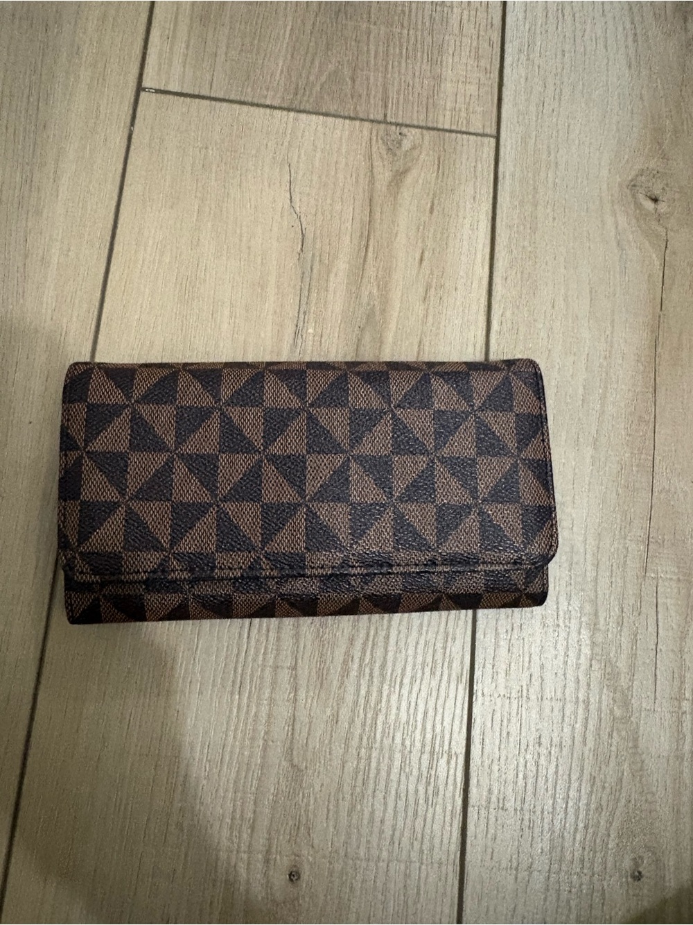 Classic Geometric Pattern Brown Women's Wallet